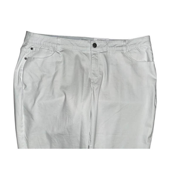 Westbound Woman 24W S Pants White Formula Fit Mid Rise Straight Tummy Panel Jean - Picture 5 of 6